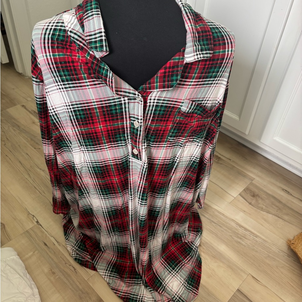 Plaid Button-Up Shirt
